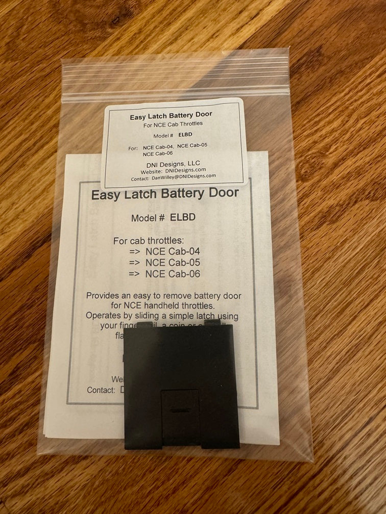 Easy Latch Battery Door - for NCE Cab Radio Throttles